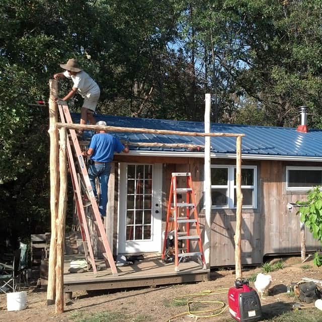 Working on a structure to hold our solar panels!offgrid Homestead