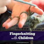 Finger knitting with children