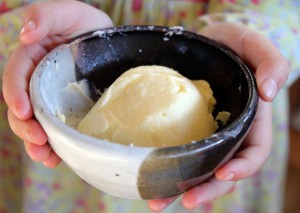 homemade butter made in a masonjar