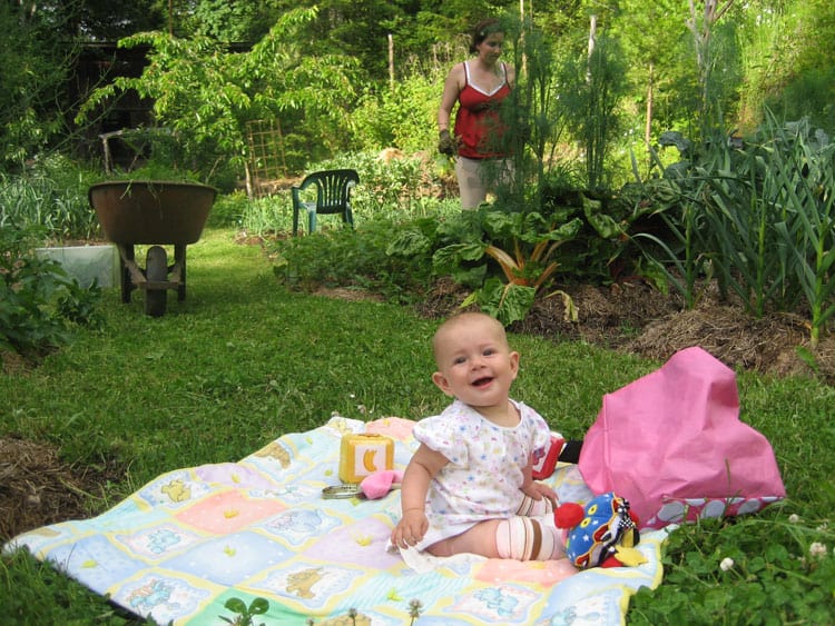 bring your baby into the garden