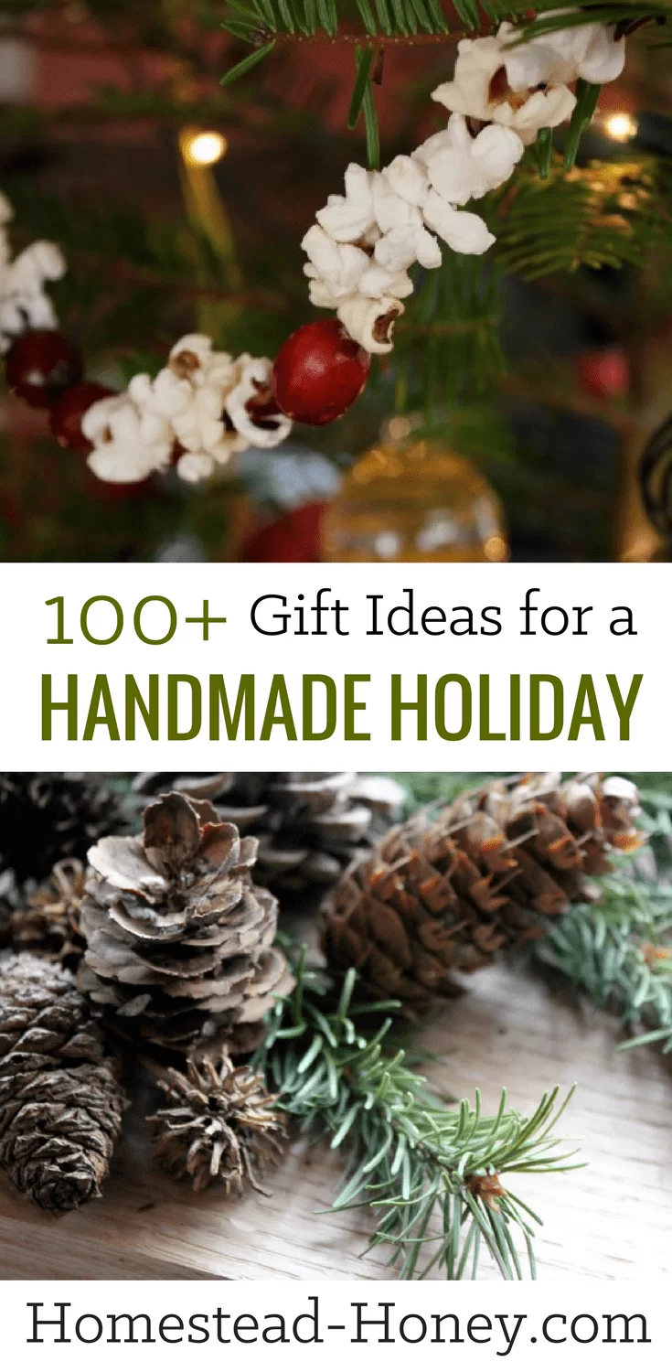 Over 100 ideas for DIY handmade holiday gifts, including treats for the body, kitchen, home, and kids. Homemade Christmas presents are gifts from the heart! | Homestead Honey