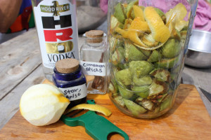 Ingredients for nocino black walnut liqueur | Homestead Honey
