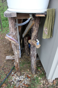 An outdoor handwashing station | Homestead Honey