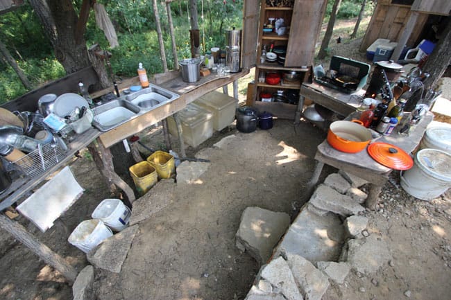 An overhead view of our outdoor kitchen | Homestead Honey