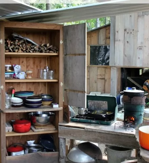 Take a tour of our off-grid homestead's outdoor kitchen remodel | Homestead Honey
