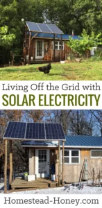 Ever wonder what it's like to live off the grid with solar electricity? Our family has enjoyed 3 years off the grid with our photovoltaic system and in this post I'll share the ins and outs of living with solar! | Homestead Honey