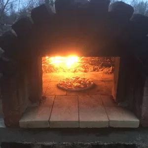 Trying out our Brick pizza oven
