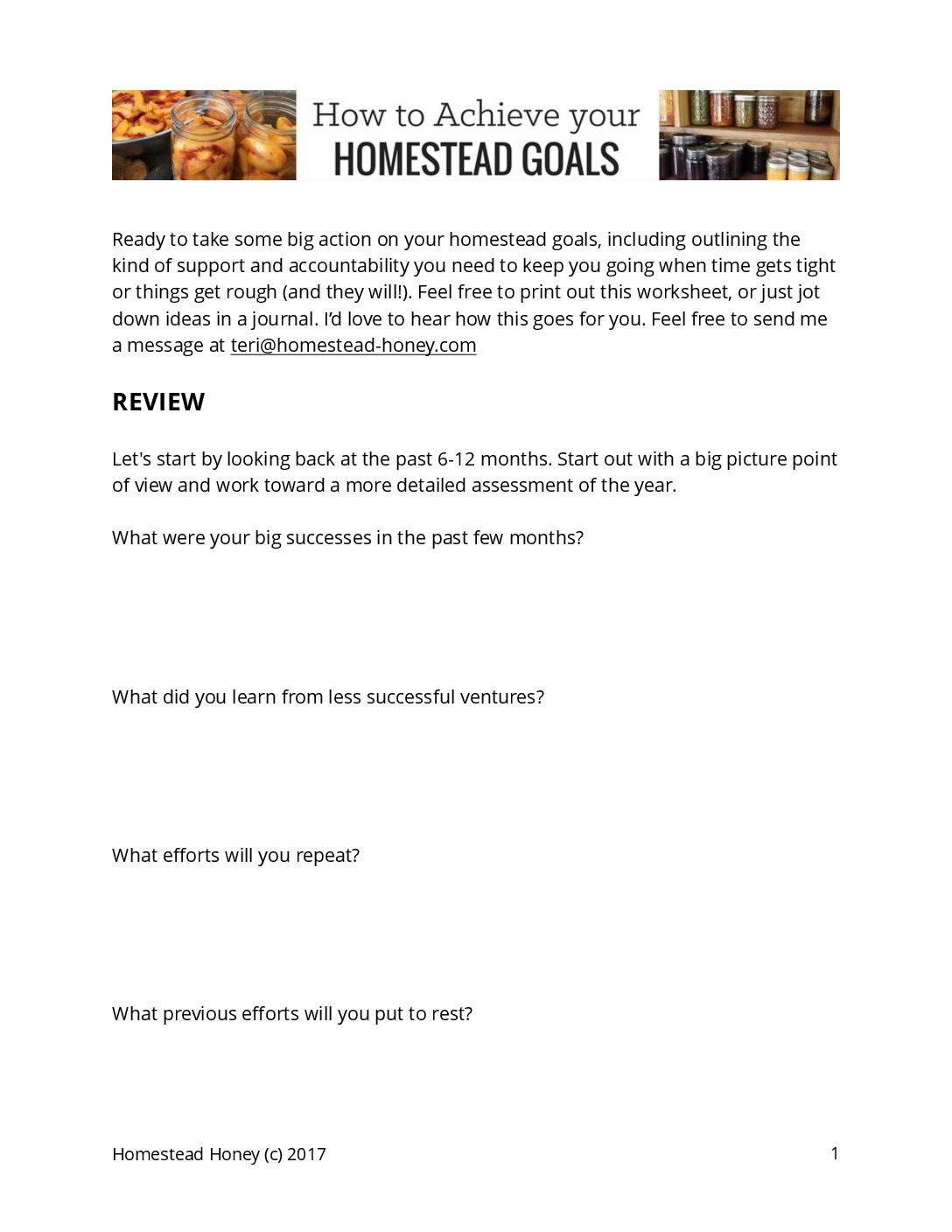 How to Achieve your Homesteading Goals - Homestead Honey
