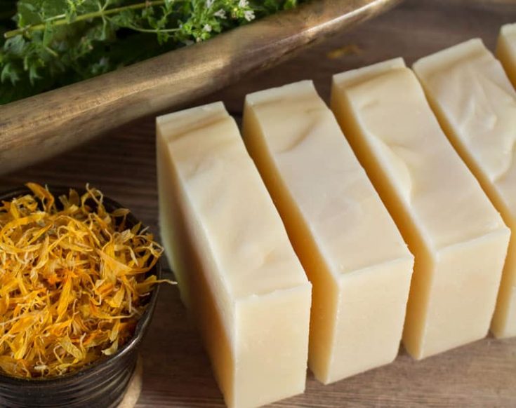Calendula Tallow soap bar recipe | Homestead Honey