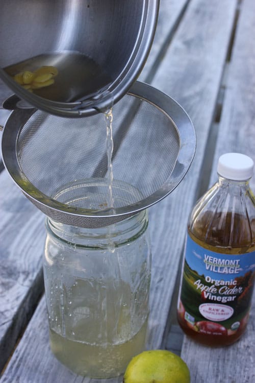 Switchel is a refreshing probiotic drink that is commonly made with ginger, honey and apple cider vinegar.