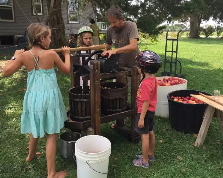 Pressing cider is not only fun, but a quick and easy way to extract juice from apples for making hard cider.