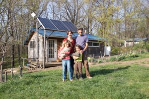 Teri Page and her family on their homestead in Missouri