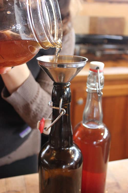 Transfer your kombucha to a flip-top bottle for a secondary ferment