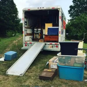 Preparing to leave our off-grid homestead and packing the moving truck