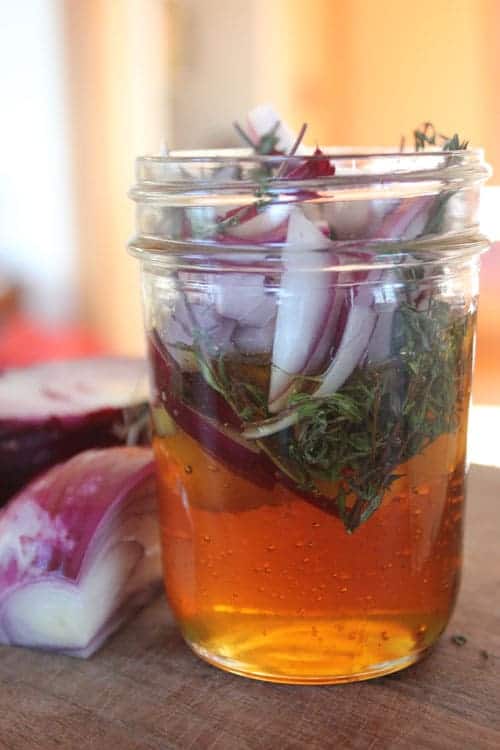 Fermented honey with red onion and thyme is a great immune booster
