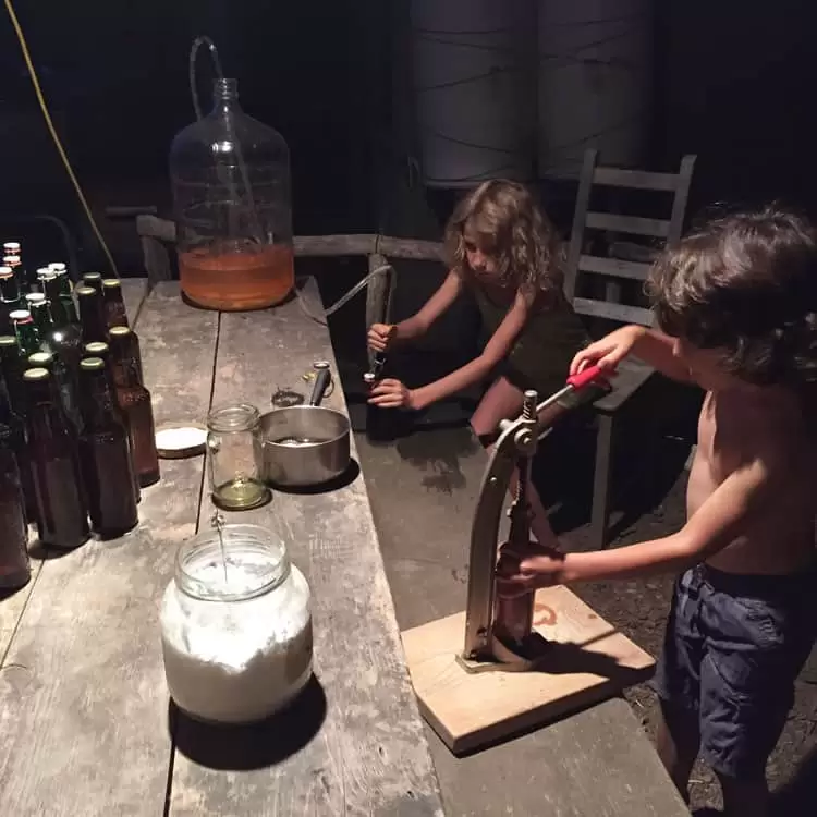 Capping bottles of hard cider