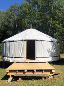A 25 foot yurt from Two Girls Yurts on our off the grid homestead in Central Vermont
